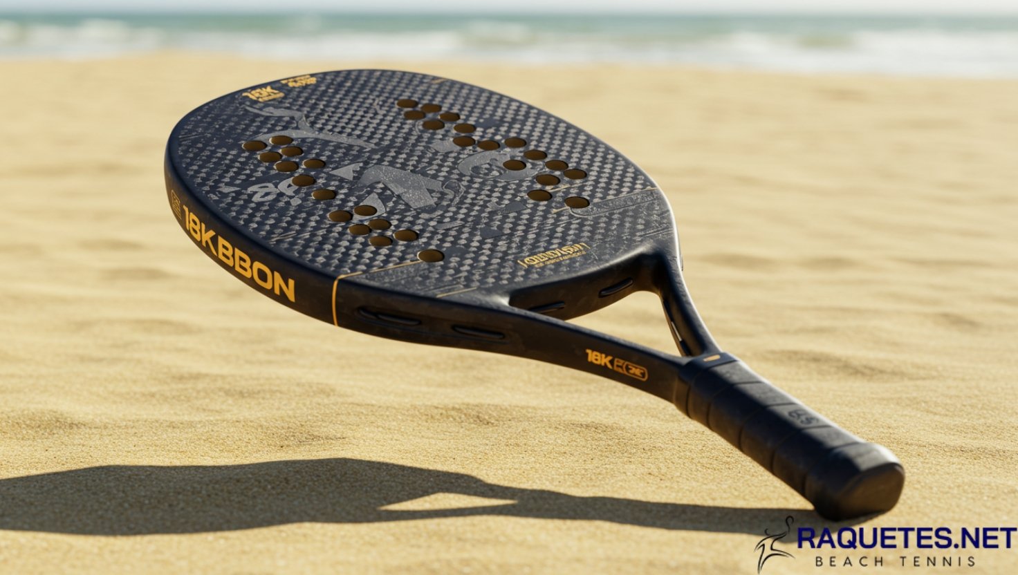 Tabela comparativa de especificações das raquetes 3K, 12K e 18K.