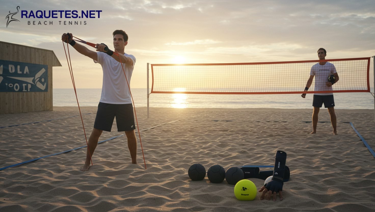 Cuidados para epicondilite: aquecimento, alongamento e uso de munhequeira.