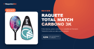 Raquete Beach Tennis Total Match Carbono 3K